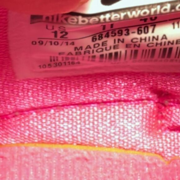 Size 12 - Men’s Nike LeBron XII Double Helix Merlot Volt Pink - Picture 8 of 8
